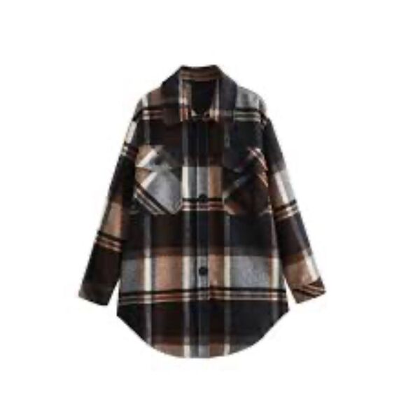 Goodnight Macaroon plaid flannel button front shirt - Picture 1 of 6